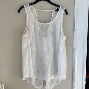 White open back tank top
